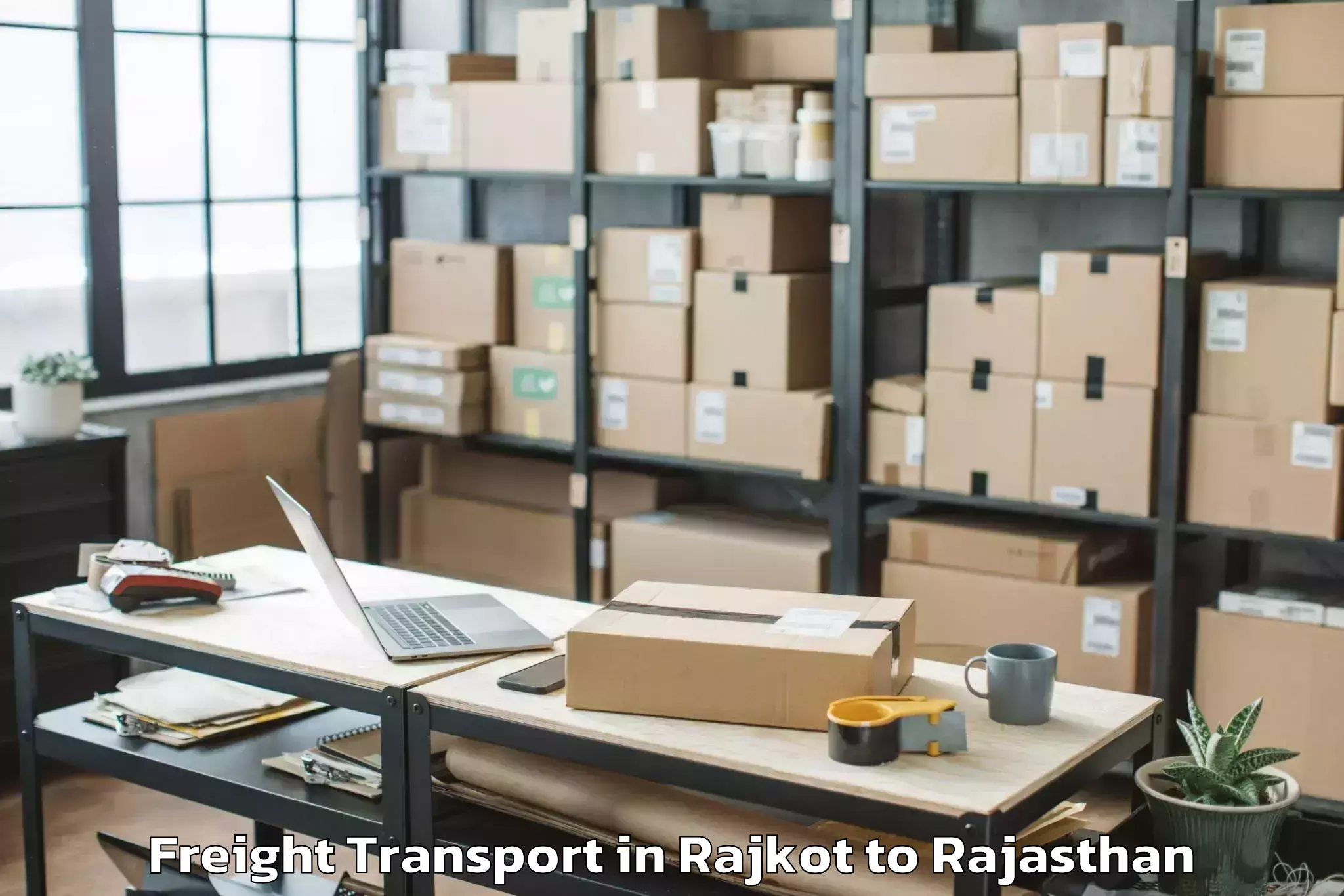 Easy Rajkot to Chauth Ka Barwara Freight Transport Booking